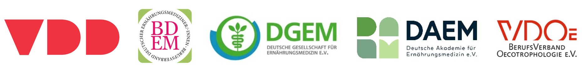 Die teilnehmenden Gesellschaften: BDEM, DGEM, DAEM und VDOe Logos der teilnehmenden Gesellschaften: BDEM, DGEM, DAEM und VDOe