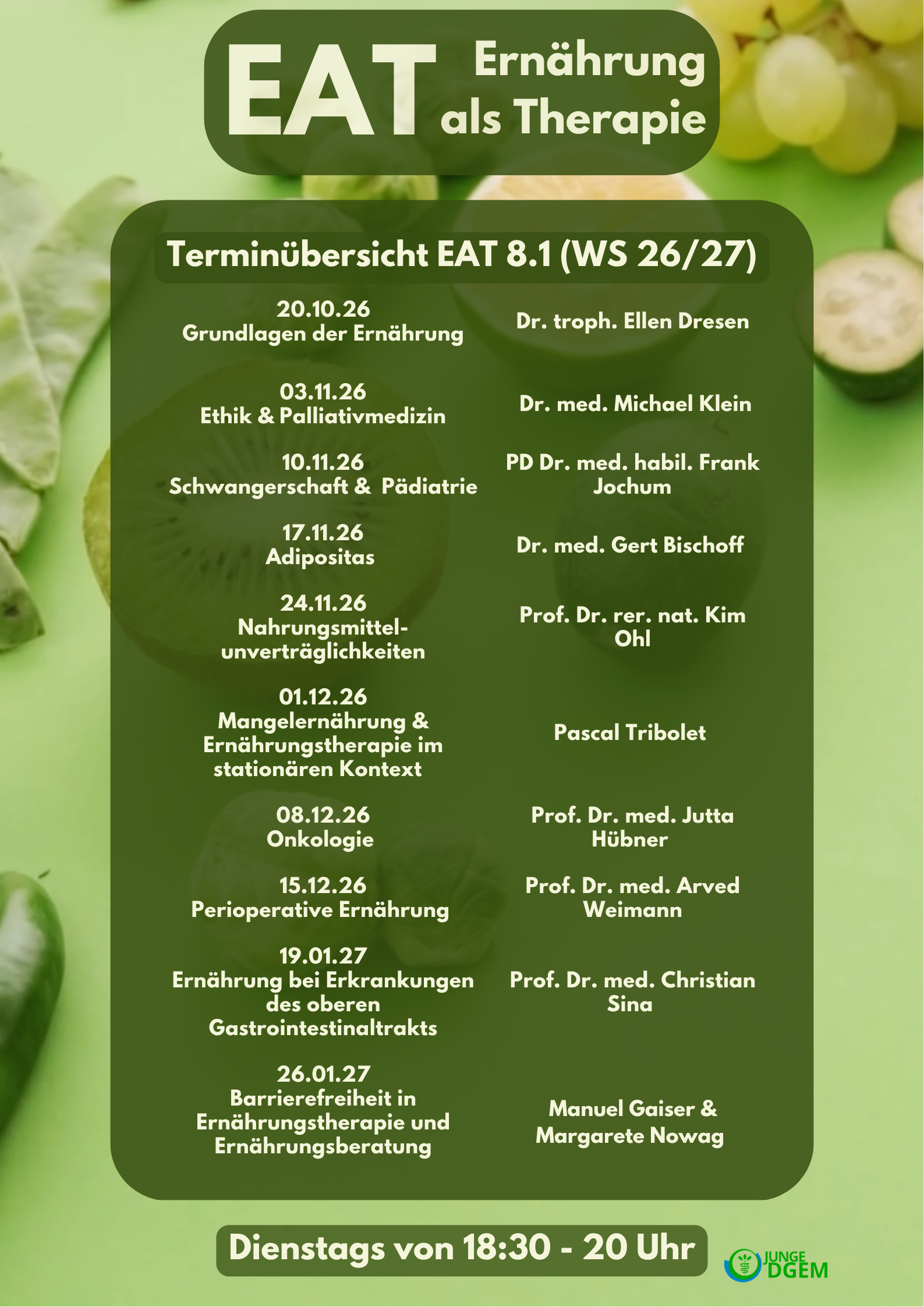 EAT Terminübersicht
